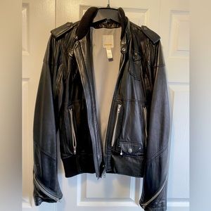 Diesel 2008 Leroy Black Lamb Leather jacket, size Large
